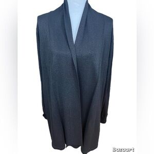 I.N. Studio Women’s Open Front Tunic Black Sparkle Size 1X